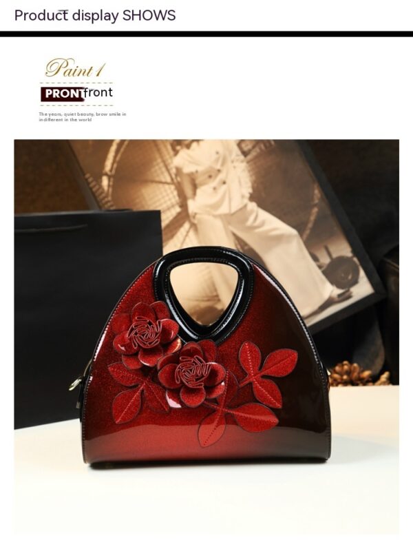 Personalized Flower Dumpling Niche Handbag Versatile Patent Leather Messenger Bag - Image 9