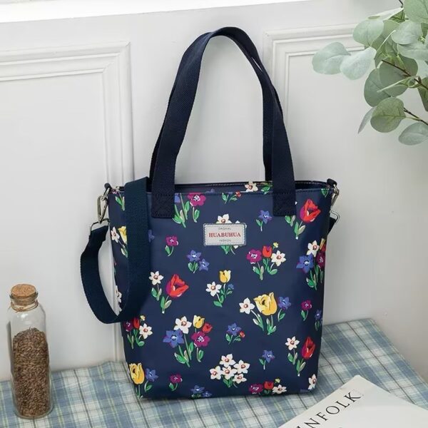 Versatile Large Capacity Floral Canvas Crossbody Shoulder Bag - Image 7