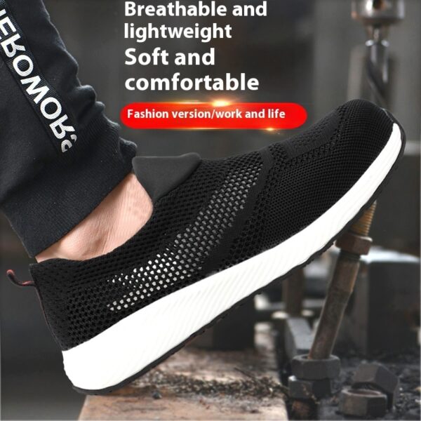 Men's Lightweight Anti-smash And Anti-puncture Steel Toe Work Shoes - Image 4