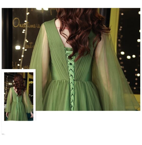 Green Wedding Dress Guzheng Art Examination Solo - Image 7