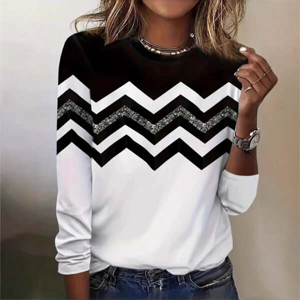 Creative Shading Digital Printing Casual Trend 3D Long Sleeve T-shirt - Image 3