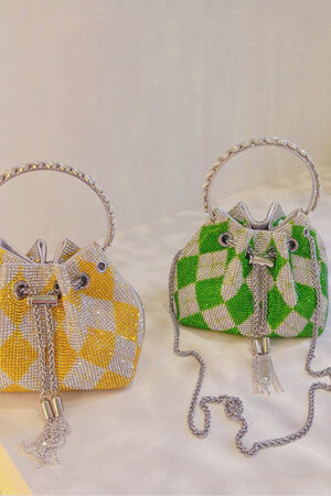 Tassel Shiny Diamond RhinestonesBucket Bag