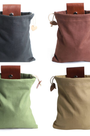 Leather Foraging Bag Mushroom Foraging Bag Canvas Foraging Pouch Collapsible For Hiking Camping Hunting Foraging Bag