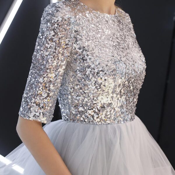 Evening Dress Skirt Women Fashion Banquet French Sequins Long Mori Series - Image 5