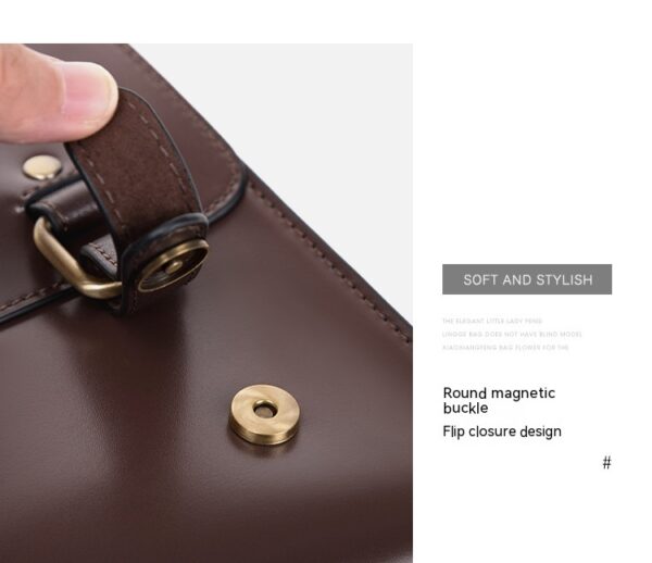 Women's Genuine Leather British College Style Computer Bag - Image 6