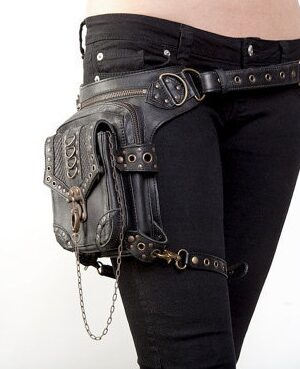 High Quality Unisex PU Leather Motorcycle Rider Hip Leg Belt Bum Waist Holster Bags Punk Rock Messenger Shoulder Cross Body Bag