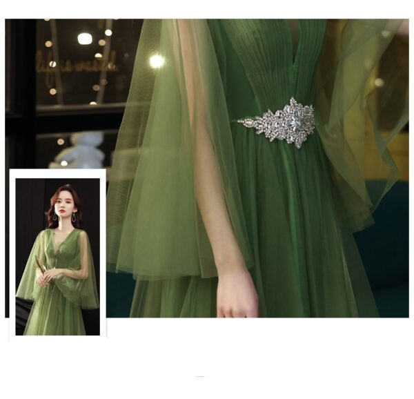 Green Wedding Dress Guzheng Art Examination Solo - Image 4