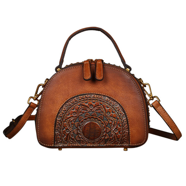 Vintage leather handbag multi-functional suede cowhide - Image 6
