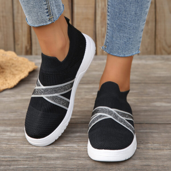 Women's Fashion Simple Outdoor Flat Bottom Flyknit Mesh Shoes - Image 4