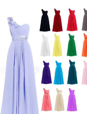 Women's Multi Colored Slanted Neck Sleeveless Strapless Long Dress
