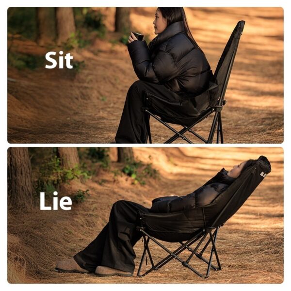 Camping Recliner Portable Thickened Stool Beach Chair Outdoor Folding Chair - Image 3