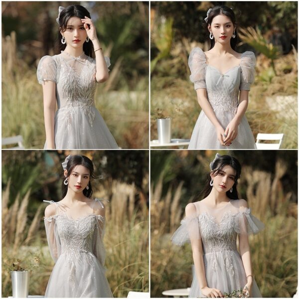 Dress Sisters Dress Female Gray Slim Fit Girlfriend Clothes - Image 8