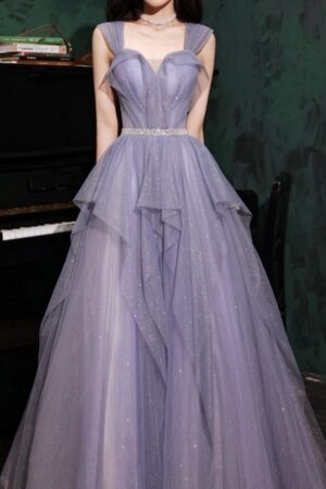 Banquet Evening Purple Annual Meeting Host Performance Dress