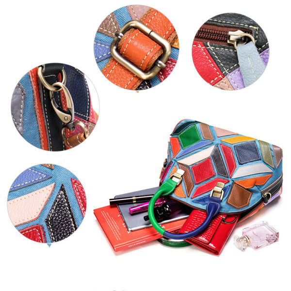 Head Layer Color Leather Cross - Slung Handbag Lady - Image 4