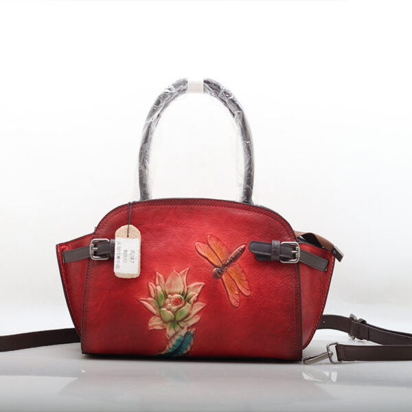 The First Layer Cowhide Dumpling Portable Shoulder Bag - Image 4