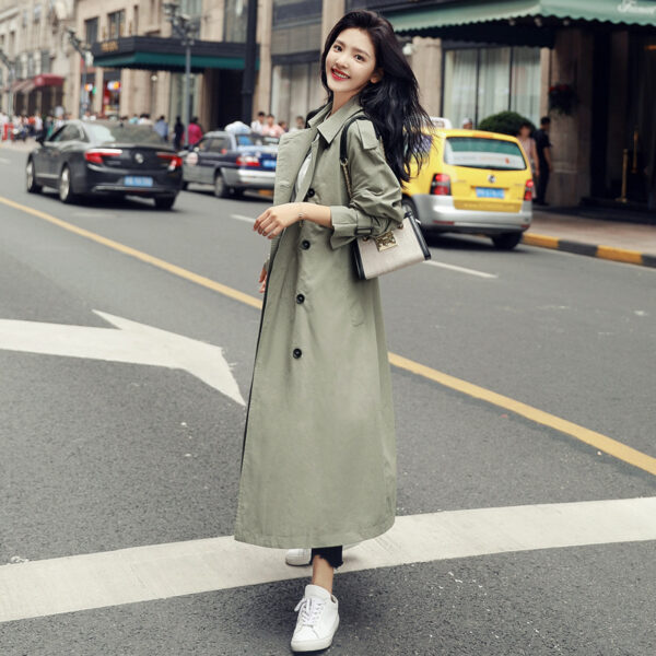 Women's New Trendy Trench Loose Waist Long Coat - Image 2