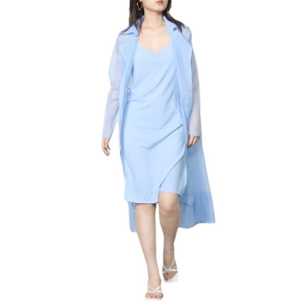 Sun Protection Thin Long Sleeve Trench Coat Plus Slim Strap Long Women's Dress - Image 4