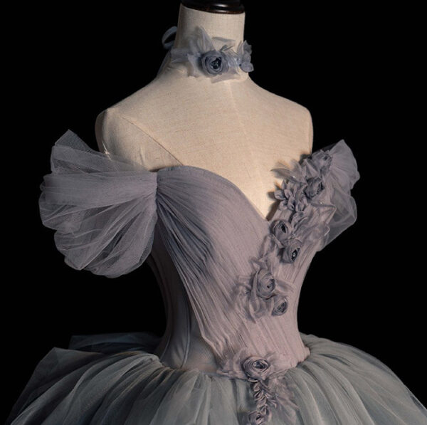 Female Texture Host Gift Tulle Tutu French Banquet Princess Dress - Image 2