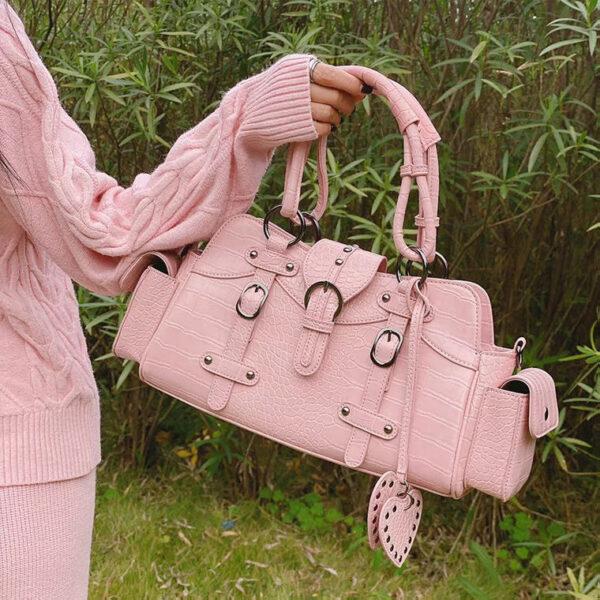 Square Rivet Hand-carrying Hand-carrying Crossbody Bag - Image 3