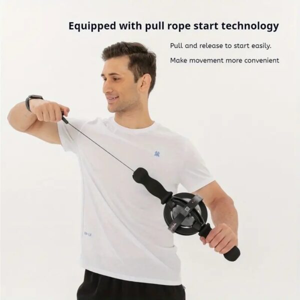 1pc Black Gyro Fitness Trainer  Stainless Steel Core Wrist  Forearm Exerciser With Pull Rope, Fit, Non Electric Handheld Fitness Equipment For Home Use, Enhances Muscle & Reduces, Gym Accessories - Image 3