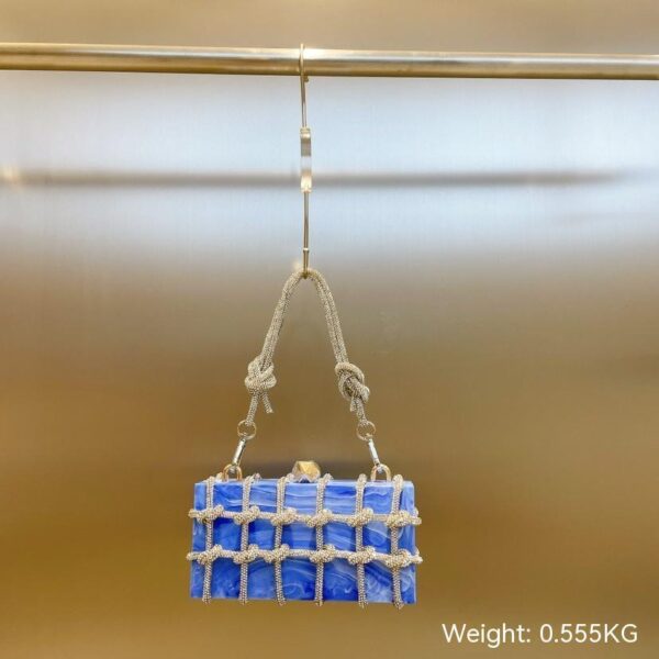 Rhinestone Acrylic Lock Box Bag Portable - Image 9
