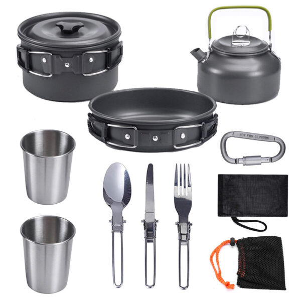 Outdoor Jacketed Kettle 2-3 Person Camping Teapot Tableware Suit - Image 2