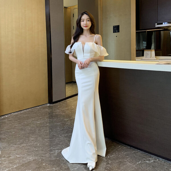 One-neck Low-cut Long Halter Dress - Image 2