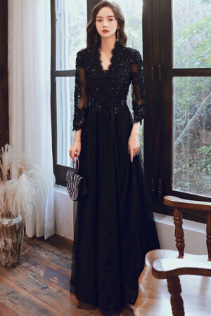Black Evening Dress  Feminine And Luxurious