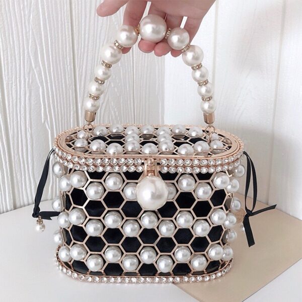 Women's Ins Bucket Bag Versatile Diagonal Pearl Bag - Image 6