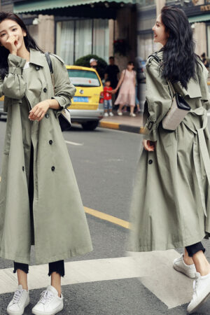 Women's New Trendy Trench Loose Waist Long Coat