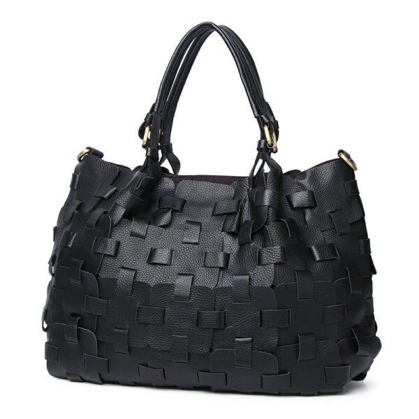 First Layer Cowhide Multi-color Blocks Handbag - Image 3