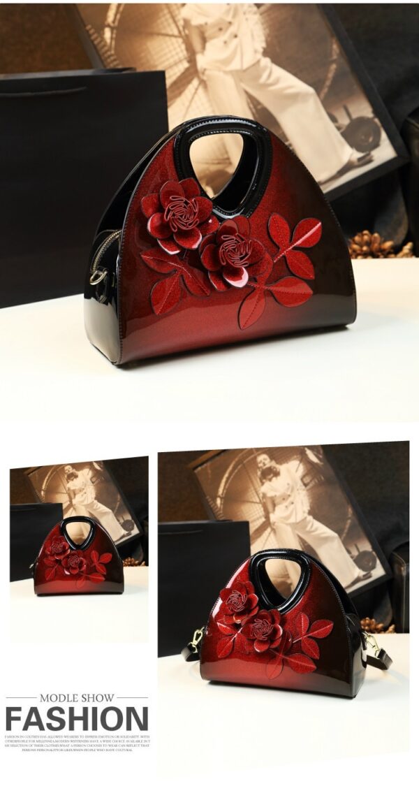 Personalized Flower Dumpling Niche Handbag Versatile Patent Leather Messenger Bag - Image 8