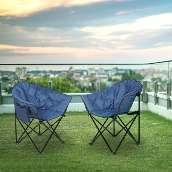 Blue Camping Chair Steel Pipe 120kg - Image 3