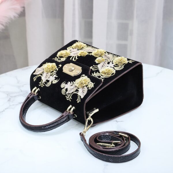 Women's Embroidered Flowers Portable Messenger Bag - Image 6