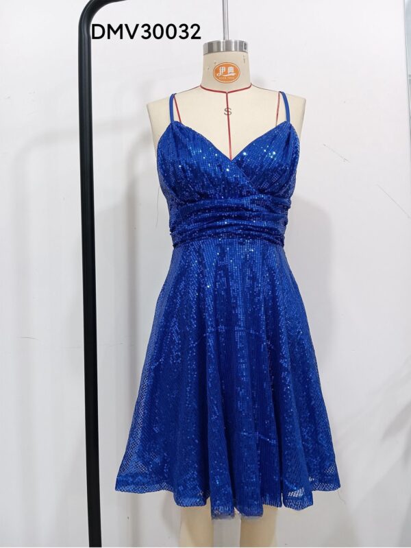 Autumn And Winter New Women's Sexy Gorgeous Sequined Dress Pleated Cross Strap Vacation Style Dress - Image 10