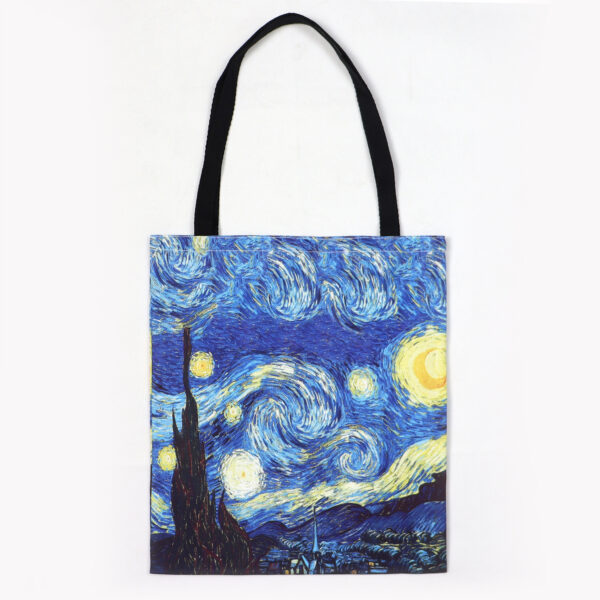 Van Gogh The Starry Night Oil Painting Tote Bag Women's Canvas Bag - Image 9