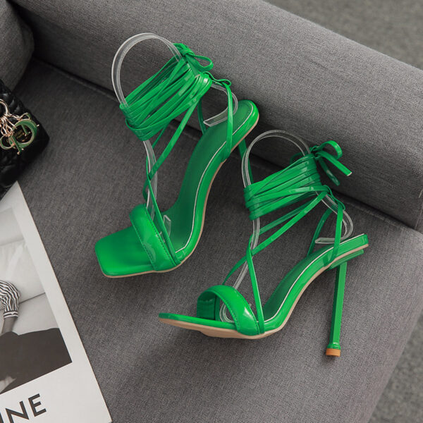 Fashion Tie Catwalk Metal Stiletto Sandals - Image 9