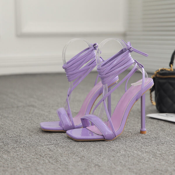 Fashion Tie Catwalk Metal Stiletto Sandals - Image 8