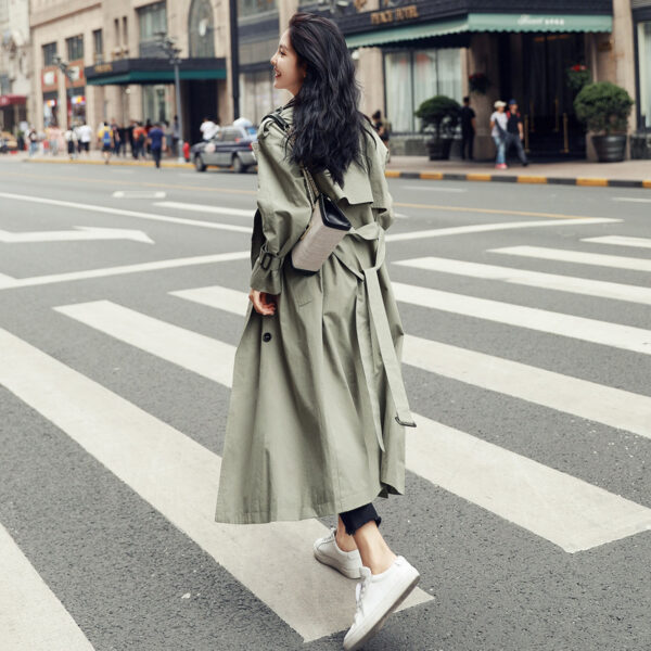 Women's New Trendy Trench Loose Waist Long Coat - Image 4