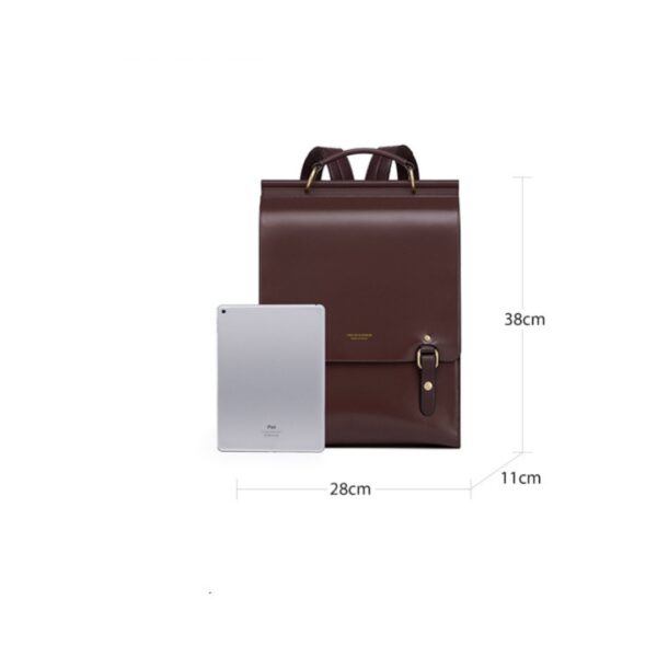 Women's Genuine Leather British College Style Computer Bag - Image 4