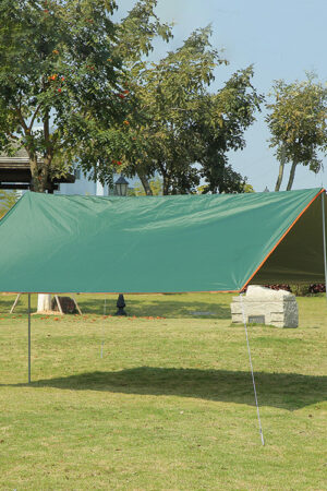 Rainproof And Sunscreen Beach Coated Silver Canopy Pergola