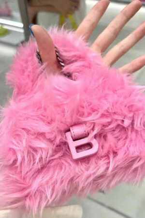 Candy Color Plush One Shoulder Diagonal Tote New