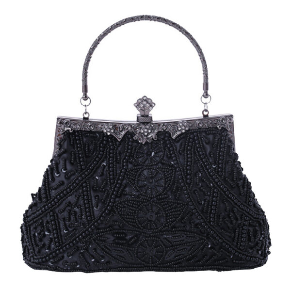 Ladies Hand Beaded Embroidered Evening Dress Embroidered Handbag - Image 3