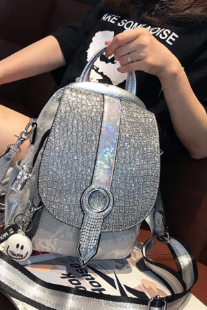 Fashion Dual-purpose Tassel Rhinestone Backpack Women