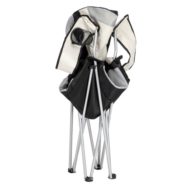 Camping Chair, Grey Iron Frame, Off-white - Image 8