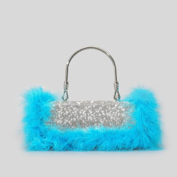 New Mink Fur With Diamonds Dinner Bag - Image 5