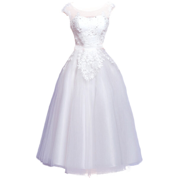 White Short Birthday Light Luxury Dress - Image 3