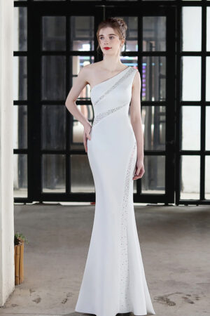 Toast Dress Bride Long One-shoulder Thank You Banquet Slim Fishtail Skirt