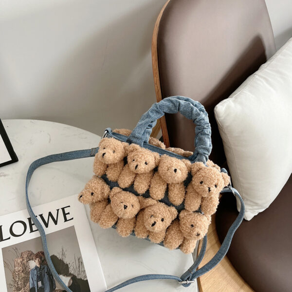 Fashion Creative Simple Denim Bear Doll Bag - Image 4