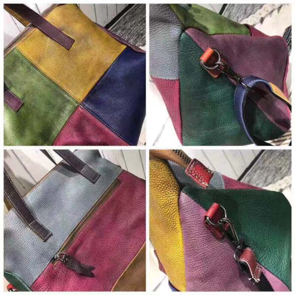 Vintage Cowhide Brushed Portable Messenger Bag - Image 8